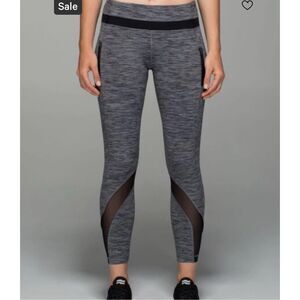 Lululemon Inspire Tight II Size 6 Mesh Luxtreme Heathered Blk Gray Leggings